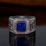 Sterling Silver Personalized Colorful Class High School  Graduation University College Ring for Men
