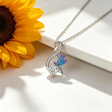 Sterling Silver 12 Month Birthstone Infinity Heart Animal Pendant Necklace Christmas Birthday Jewelry Gift