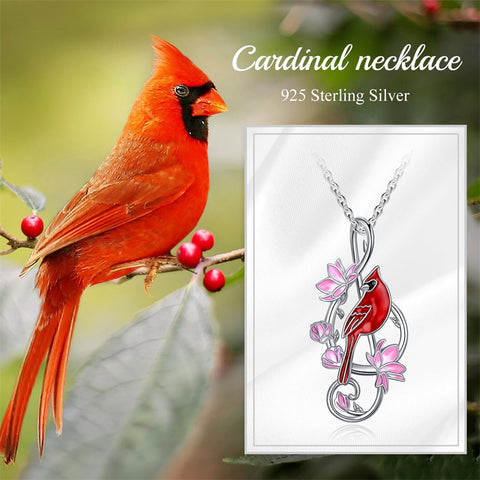 Cardinal Necklaces 925 Sterling Silver Music Note Pendant Necklace Cardinal Jewelry Music Gifts for Women Girls