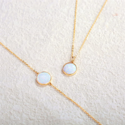 14K Gold Mother of Pearl Abalone Turquoise Black Onyx Opal Coin Pendant Necklace