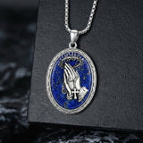 Sterling Silver Praying Hands Angel Sword Wing Cross Pendant Necklace Religious Gifts for Men