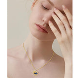 Sterling Sliver Birthstone Love Heart & Sunflower Pendant Necklace Engraved With You Are My Sunshine