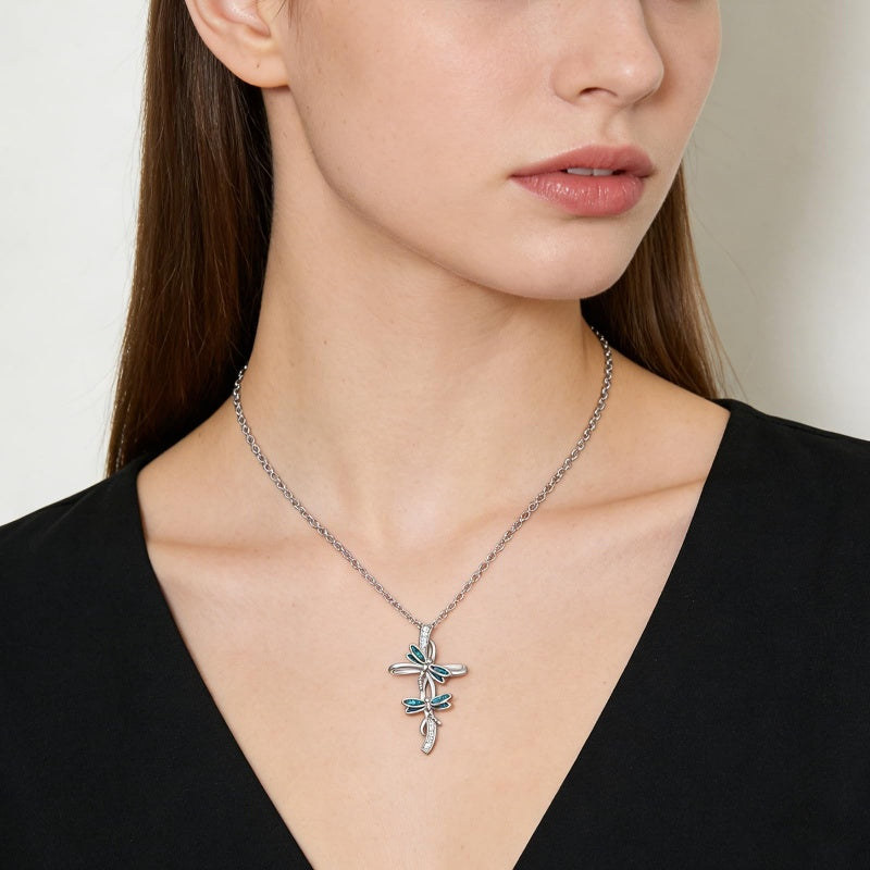 14K Gold Plated Turquoise Turtle Dragonfly Hummingbird Pendant Necklace