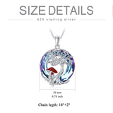 Sterling Silver Crystal Tree of Life Moon Phase Pendant Necklace