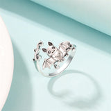 925 Sterling Silver Cute Animals Ring Sloth/Koala/Bat Adjustable Rings Jewelry For Women Girls