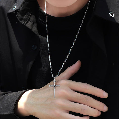 Sterling Silver Crucifix Jesus Pendant Necklace