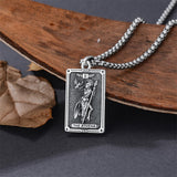 Sterling Silver Tarot Card Hecate Athena Artemis Lilith Medusa Goddess Pendant Necklace