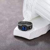 Sterling Silver Personalized Black Class Graduation Ring High School Ring for Men
