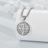 Sterling Silver Saint Gabriel,Saint Jude,Saint Benedict,Saint Patrick ,Saint Peregrine Pendant Necklace
