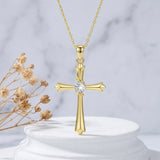 14K Gold Plated Cross Pendant Necklace Faith Jewelry Gift for Women