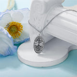 Sterling Silver Personalized  Engraved Dragonfly Urn Necklaces for Ashes