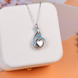Sterling Silver Heart Shape Tear Dangle Urn Necklace for Ashes