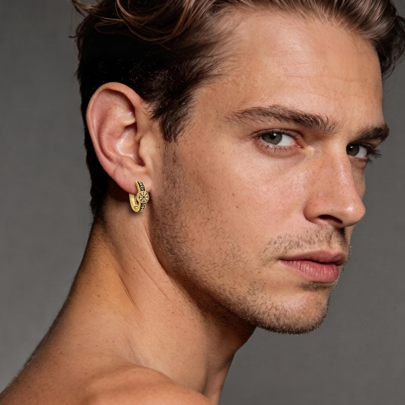14K Gold Plated Vikings  Celtic Knot Hoop Earrings