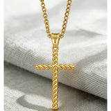 14K Plated Gold Cross Pendant Crucifix Necklace Christian Jewelry Baptism Religious Faith