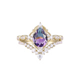 Sterling Silver 10K 14K 18K Gold Pear Shaped Gemstone Engagement Ring