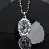 Sterling Silver Saint Joseph St Michael Saint Peter Saint Christopher Religious Pendant Necklace