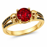 Sterling Silver 10K 14K 18K Gold Personalized Gothic Skull Ring Exquisite Spooky Jewelry for Halloween Lovers