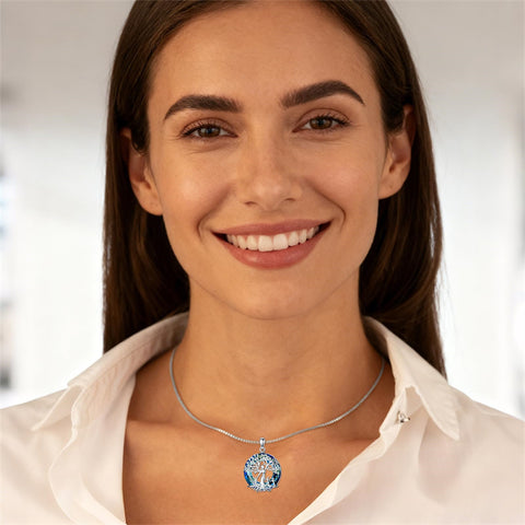 Sterling Silver Tree of Life Necklace Mother Daughter Mother Son Pendant Necklace Gift for Mother's Day Christmas