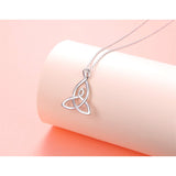 Sterling Silver Celtic Knot Mother and Child Pendant Necklace