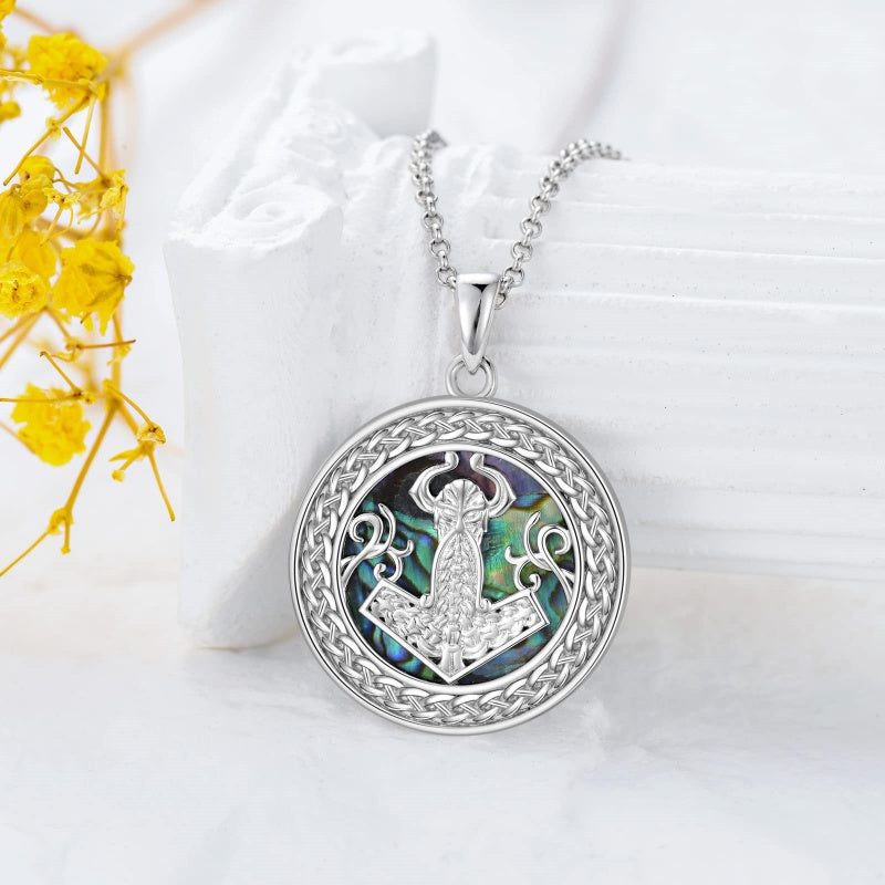 Sterling Silver Peace Sign Coexist Peace Symbol Pirate Tree of Life Thor's Hammer Wolf Raven Viking Series Necklace