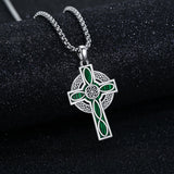 14K Gold Plated Celtic Vikin Cross Pendant Necklace Irish Jewelry Religious Protective Gift
