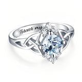 Sterling Silver Personalized Birthstone Engraved Ring