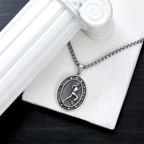 Sterling Silver Baseball Soccer Hockey Football Basketball Taekwondo Tennis Golf Runner Pendant Necklace