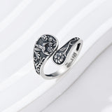Sterling Silver Turquoise Hummingbird Butterfly Sunflower Adjustable Spoon Ring
