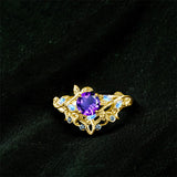 Sterling Silver 1CT Round Gemstone Engagement Wedding Bridal Anniversary Proposal Ring Set for Her