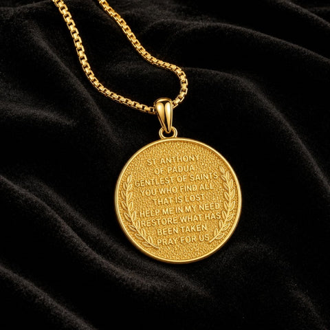 Patron Saint Medal Gold Plated Catholic Pendant Christian Religious Necklace Amulet Jewelry