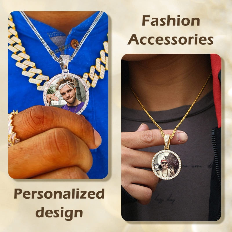 14K Gold Plated Personalized Photo Pendant Necklace Personalized Gift
