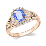 Copper Sterling Silver Personalized Birthstone High School College Class Ring Graduation Memorial Rings Gifts for Her