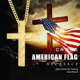 14K Gold Plated Cross Pendant Necklace for Men