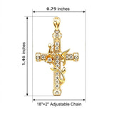 14K Gold Plated Cubic Zirconia Hummingbird Cross Necklace for Women Inspirational Jewelry Birthday Gift