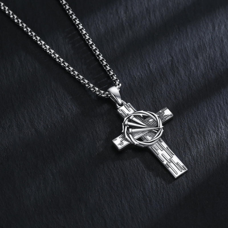 14K Gold Plated Cross Pendant Necklace Protection Jewelry Religious Gift
