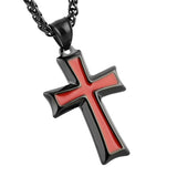 Mens Stainless Steel Cross Pendant Necklace Flower Basket Chain