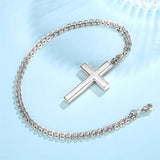 Stainless Steel Simple Men’s Stainless Steel Cross Pendant Chain Necklace for Men Women, 20-24 Inches Chain