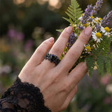 Sterling Silver 10K  14K  18K Gold 1CT-4CT Black Onyx Engagement Ring Gothic Wedding Promise Ring