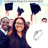 Personalized Graduation Rings For Women 2024 Sterling Silver Class Rings For Women High School Graduation Gifts