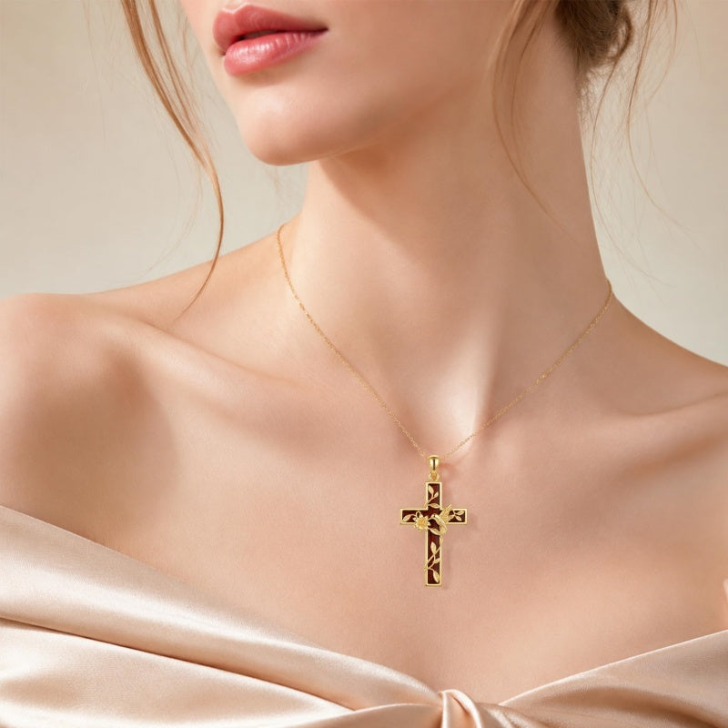 14K Gold Plated Wooden Pendant Necklace Beliefs jewelry