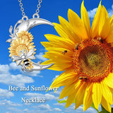 Sterling Silver Heart Bee Dragonfly Butterfly Hummingbird Sunflower Animal Pendant Necklace  Gifts for Christmas