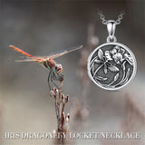 Sterling Silver Dragonfly Photo Locket Necklace