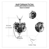 Sterling Silver Gothic Witches Heart Pendant Necklace
