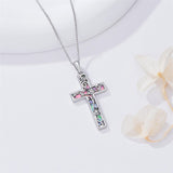 Sterling Silver Abalone Shell Bee Butterfly Dragonfly  Hummingbird Ladybug Cross Pendant Necklace for Women
