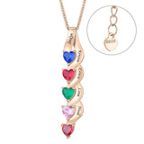 Sterling Silver Personalized  Birthstone Engraved Pendant Necklace for Women