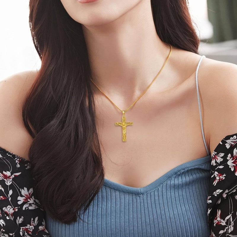 14K Gold Plated Cross Pendant Necklace  Religious Faith Jewelry Gifts for Christmas