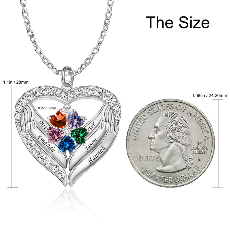 Copper Sterling Silver Simulated Birthstone Name Pendant Necklace for Mom