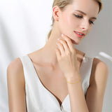 Solid 14K Gold Bracelets for Women, Real Gold Bead Thin Chain Bracelet