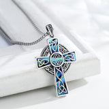 14K Gold Plated Celtic Vikin Cross Pendant Necklace Irish Jewelry Religious Protective Gift