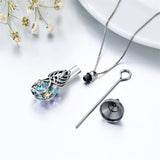 Silver TearDangle Crystal Phoenix Urn Necklace for Ashes